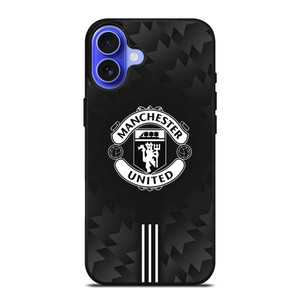 MANCHESTER UNITED BLACK LOGO iPhone 16 Plus Case Cover