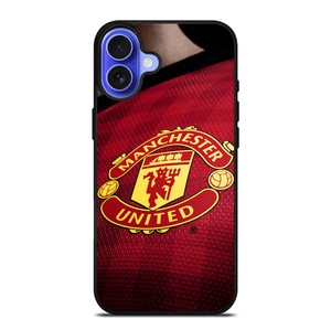 MANCHESTER UNITED LOGO JERSEY iPhone 16 Plus Case Cover
