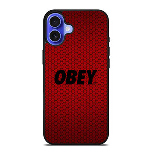 OBEY CLOTHING LOGO RED CARBON iPhone 16 Plus Case Cover