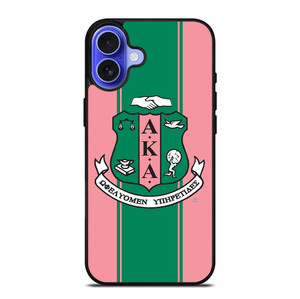 AKA PINK AND GREEN LOGO iPhone 16 Case Cover