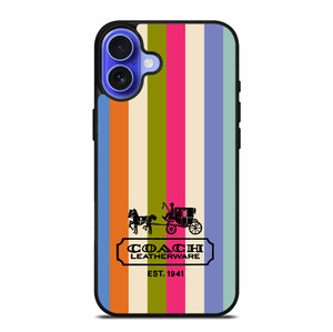 COACH LEATHERWARE NEW YORK EST 1941 STRIPES iPhone 16 Case Cover