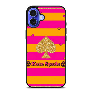 KATE SPADE NEW YORK YELLOW PINK STRIPES ICON iPhone 16 Case Cover