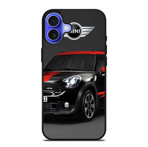 MINI COOPER CAR BLACK iPhone 16 Case Cover