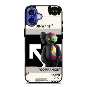 OFF WHITE KAWS COMPANION iPhone 16 Case Cover