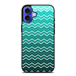 OMBRE TEAL CHEVRON iPhone 16 Case Cover