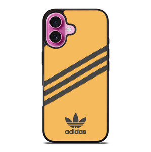ADIDAS ORIGINALS STRIPES ORANGE BLACK iPhone 16 Plus Case Cover