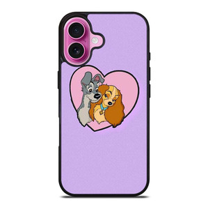 CARTOON LADY AND THE TRAMP DISNEY IN LOVE iPhone 16 Plus Case Cover