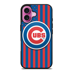 CHICAGO CUBS LOGO BASEBALL TEAM USA FLAG iPhone 16 Plus Case Cover
