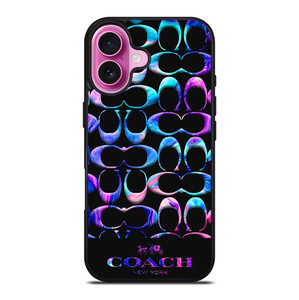 COACH NEW YORK COLORFULL MARBLE PATTERN iPhone 16 Plus Case Cover