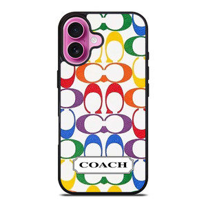 COACH NEW YORK LEATHERWARE LOGO COLORFUL iPhone 16 Plus Case Cover