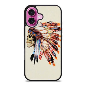 INDIAN FEATHER SKULL iPhone 16 Plus Case Cover