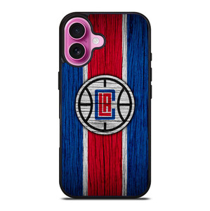 LOS ANGELES CLIPPERS WOOD LOGO iPhone 16 Plus Case Cover
