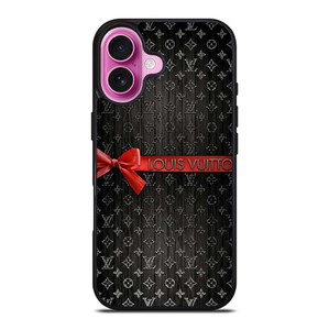 LOUIS VUITTON LV LOGO PATTERN RED RIBBON iPhone 16 Plus Case Cover