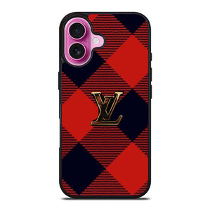 LOUIS VUITTON LV LOGO PATTERN RED iPhone 16 Plus Case Cover