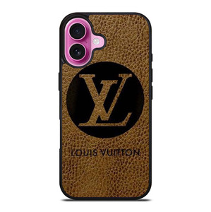 LOUIS VUITTON PARIS LV LOGO LEATHER iPhone 16 Plus Case Cover