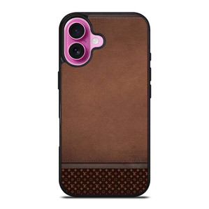 LV LOUIS VUITTON LOGO BROWN LEATHER BAG iPhone 16 Plus Case Cover