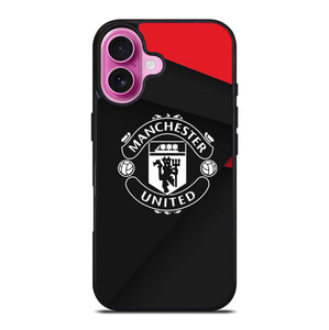 MANCHESTER UNITED LOGO BLACK iPhone 16 Plus Case Cover