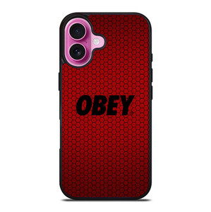 OBEY CLOTHING LOGO RED CARBON iPhone 16 Plus Case Cover