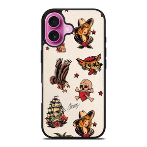 SAILOR JERRY TATTOO PATTERNS iPhone 16 Plus Case Cover