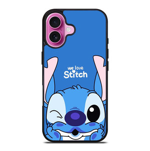 WE LOVE STITCH AND LILO CARTOON iPhone 16 Plus Case Cover