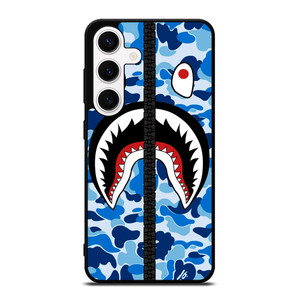 BAPE SHARK CAMO BLUE ZIP Samsung Galaxy S24 Case Cover