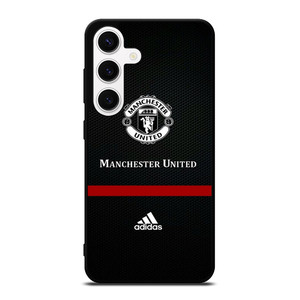 MANCHESTER UNITED FC LOGO FOOTBALL ADIDAS BLACK Samsung Galaxy S24 Case Cover