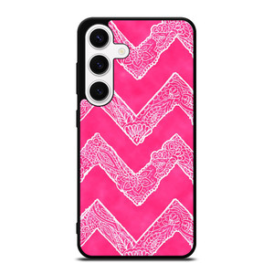 WHITE FLORAL PAISLEY CHEVRON PATTERN Samsung Galaxy S24 Case Cover