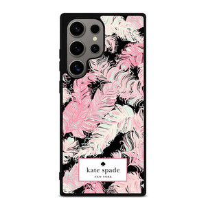 KATE SPADE NEW YORK LOGO PINK FEATHERS Samsung Galaxy S24 Ultra Case Cover