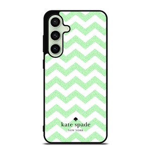 KATE SPADE NEW YORK LOGO GREEN CHEVRON PATTERN Samsung Galaxy S24 FE Case Cover