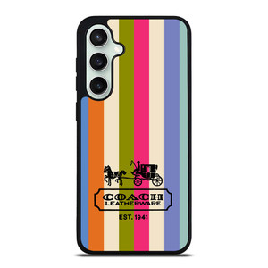 COACH LEATHERWARE NEW YORK EST 1941 STRIPES Samsung Galaxy S23 FE Case Cover