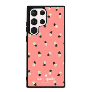 KATE SPADE NEW YORK LOGO PINK PINEAPPLES ICON Samsung Galaxy S23 Ultra Case Cover