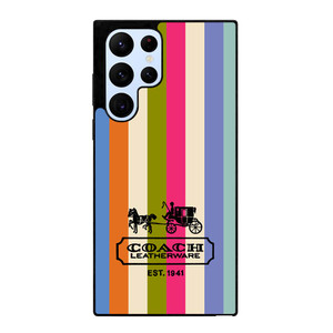 COACH LEATHERWARE NEW YORK EST 1941 STRIPES Samsung Galaxy S22 Ultra Case Cover