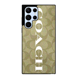 COACH NEW YORK GREEN LOGO PATTERN Samsung Galaxy S22 Ultra Case Cover