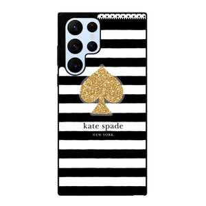 KATE SPADE NEW YORK GOLD LOGO STRIPES PATTERN Samsung Galaxy S22 Ultra Case Cover