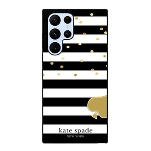 KATE SPADE NEW YORK LOGO GOLDEN POLKADOTS STRIPES PATTERN Samsung Galaxy S22 Ultra Case Cover