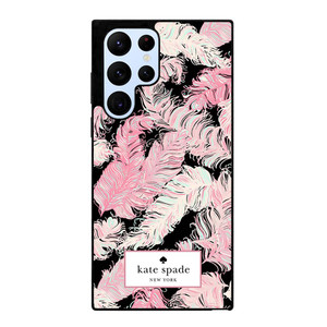 KATE SPADE NEW YORK LOGO PINK FEATHERS Samsung Galaxy S22 Ultra Case Cover