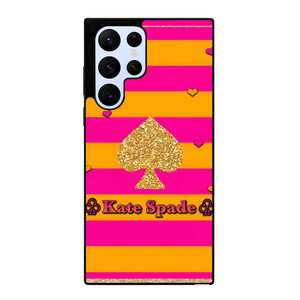 KATE SPADE NEW YORK YELLOW PINK STRIPES ICON Samsung Galaxy S22 Ultra Case Cover