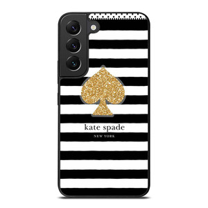 KATE SPADE NEW YORK GOLD LOGO STRIPES PATTERN Samsung Galaxy S22 Plus Case Cover