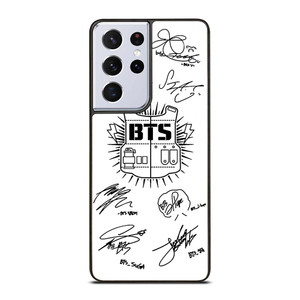 BTS SIGNATURE WHITE Samsung Galaxy S21 Ultra Case Cover