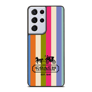 COACH LEATHERWARE NEW YORK EST 1941 STRIPES Samsung Galaxy S21 Ultra Case Cover