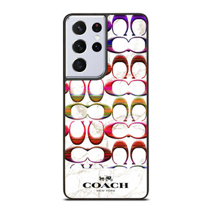 COACH NEW YORK COLORFULL PATTERN MARBLE Samsung Galaxy S21 Ultra Case Cover