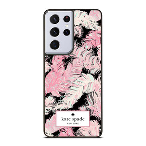 KATE SPADE NEW YORK LOGO PINK FEATHERS Samsung Galaxy S21 Ultra Case Cover