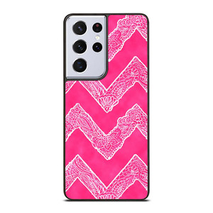 WHITE FLORAL PAISLEY CHEVRON PATTERN Samsung Galaxy S21 Ultra Case Cover