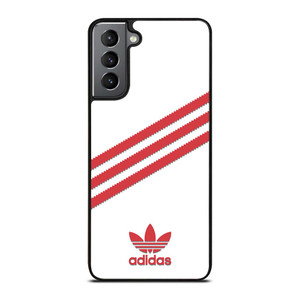 ADIDAS ORIGINALS STRIPES WHITE RED Samsung Galaxy S21 Plus Case Cover