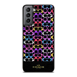 COACH NEW YORK COLORFULL PATTERN EMBLEM Samsung Galaxy S21 Plus Case Cover