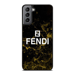 FENDI FASHION ROMA LOGO BLACK MARBLE Samsung Galaxy S21 Plus Case Cover