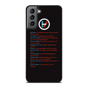 LYRICS OF TWENTY ONE PILOTS Samsung Galaxy S21 Plus Case Cover