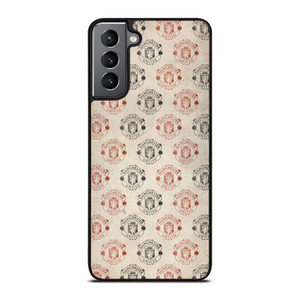MANCHESTER UNITED FC FOOTBALL LOGO COLLAGE Samsung Galaxy S21 Plus Case Cover