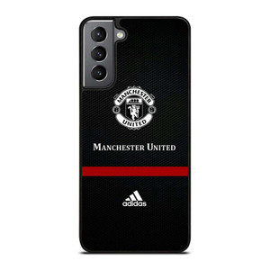 MANCHESTER UNITED FC LOGO FOOTBALL ADIDAS BLACK Samsung Galaxy S21 Plus Case Cover