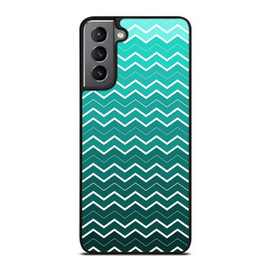 OMBRE TEAL CHEVRON Samsung Galaxy S21 Plus Case Cover
